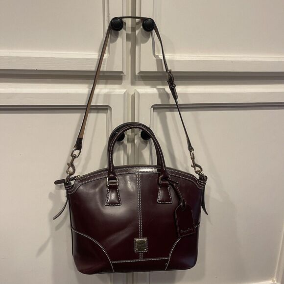 Dooney & Bourke Emerson Domed Satchel Purse Bag Brown Smooth Leather - Picture 11 of 15